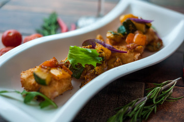 Delicious food, which is useful rustic wooden background