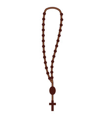rosary saint religious icon vector illustration design