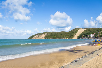 Fototapeta na wymiar Ponta Negra Beach and Morro do Careca - Natal, Rio Grande do Norte, Brazil