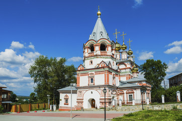 Fototapeta na wymiar Church of the Epiphany in the town of Solikamsk