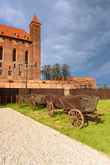 Fototapeta na wymiar The Castle of the Teutonic Knights in Gniew. Built at the turn of the 14th Century and located near the Vistula River in northern Poland.
