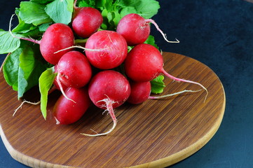 Raphanus - Fresh radish tied in a bunch
