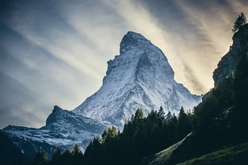 No drill light filtering roller blinds Matterhorn Matterhorn - widok z Zermatt
