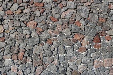 Rubble gray stone wall, rubblework