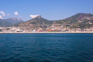 Port of Salerno seen from the sea