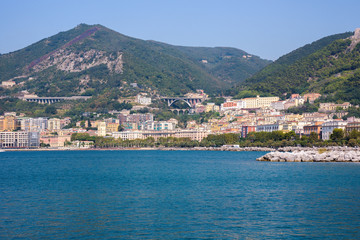 Fototapeta na wymiar View of Salerno coastline