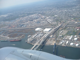 Flying over Newar airport