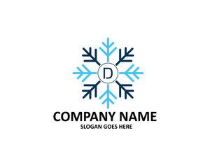 D Snow Letter Logo