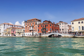 Fototapeta na wymiar A view of the city from the Grand canal,Venice, Italy