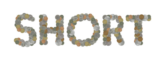 SHORT – Coins on white background