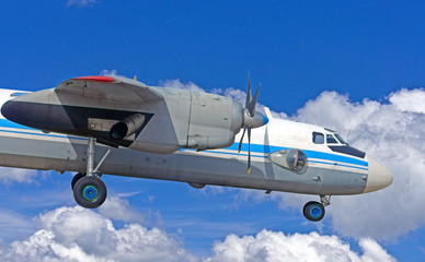 airplane on a blue background