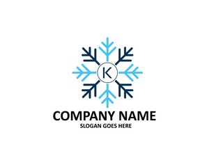Fototapeta premium K Snow Letter Logo