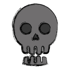 skull icon over white background. vector illustration