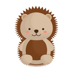 kawaii porcupine animal icon over white background. vector illustration