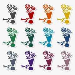 Rose bouquet icon - Illustration