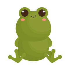 kawaii frog animal icon over white background. vector illustration