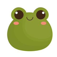 kawaii frog animal icon over white background. vector illustration