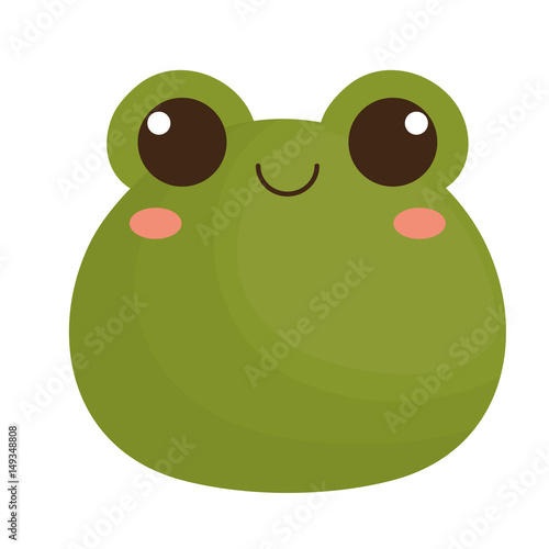 "kawaii frog animal icon over white background. vector illustration