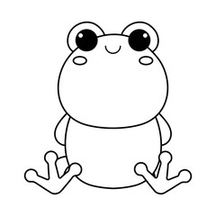 kawaii frog animal icon over white background. vector illustration