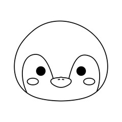kawaii penguin animal icon over white background. vector illustration