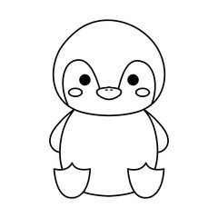 kawaii penguin animal icon over white background. vector illustration