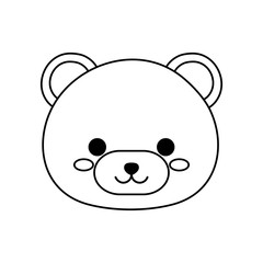 kawaii bear animal icon over white background. vector illustration