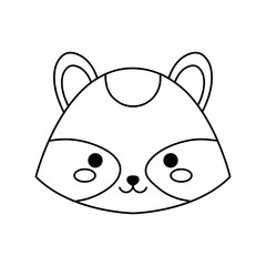 kawaii raccoon animal icon over white background. vector illustration