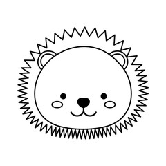 kawaii porcupin animal icon over white background. vector illustration