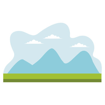 drawing mountains  cloud sky desing vector illustration