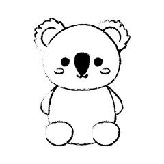 kawaii koala animal icon over white background. vector illustration
