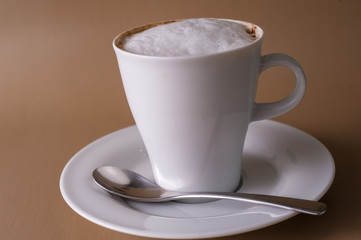 Coffee with Milk and spoon side light