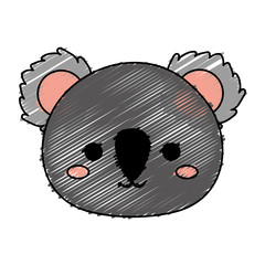 kawaii koala animal icon over white background. vector illustration