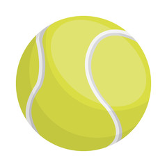 tennis ball  icon over white background. sports equipment concept. vector illustration