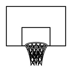 Obraz na płótnie Canvas basketball hoop icon over white background. sports equipment concept. vector illustration