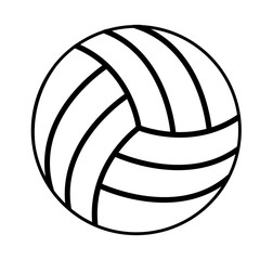 volleyball ball icon over white background. sports equipment concept. vector illustration