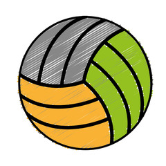 volleyball ball icon over white background. sport equipment design. vector illustration