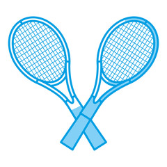 tennis racket icon over white background. sport equipment design. vector illustration