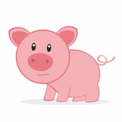 Obraz na płótnie Canvas little pink pig - cute cartoon pig