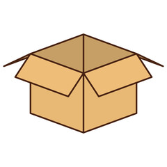 carton box icon over white background. vector illustration