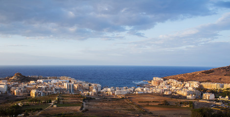 Fototapeta na wymiar Views over Marsalforn and the Gozitan countryside - Malta