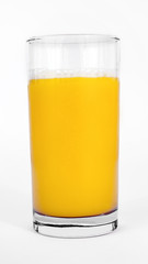 Glass of orange juice. Vertical. Isolated.