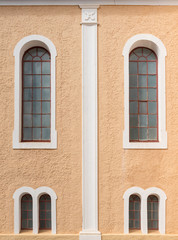 Windows of the historic Moravian Church in Genadendal