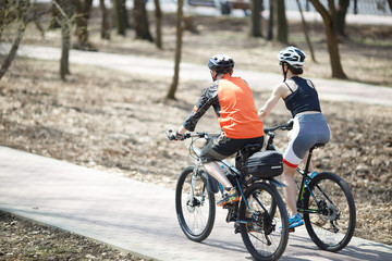 Photo of cyclists from behind