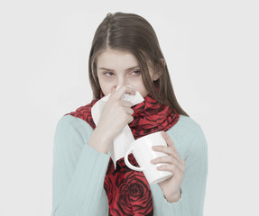 Sick young girl