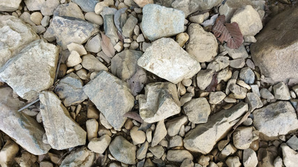 pattern rock on the riverbank