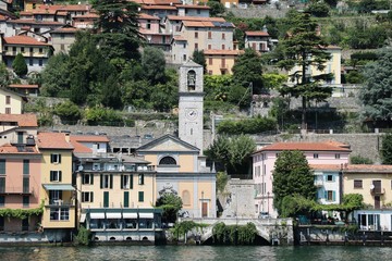 Obraz premium Holidays at Lake Como view to Cernobbio, Lombardy Italy