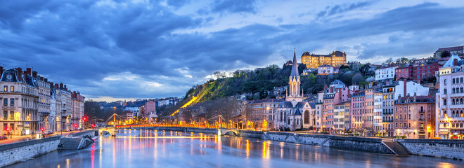 The Saone river in Lyon city