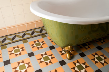 Ceramic tiles with geometric patterns