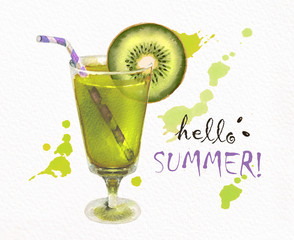 Hello Summer. Fresh kiwi juice. - 149393466