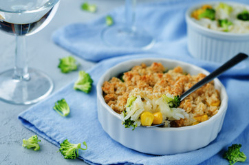 Rice broccoli corn casserole